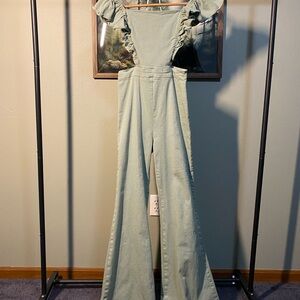 Green Ruffled Jumpsuit